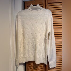 Truth by Republic Women’s Turtleneck Cream Sweater Wool/Acrylic Blend Small